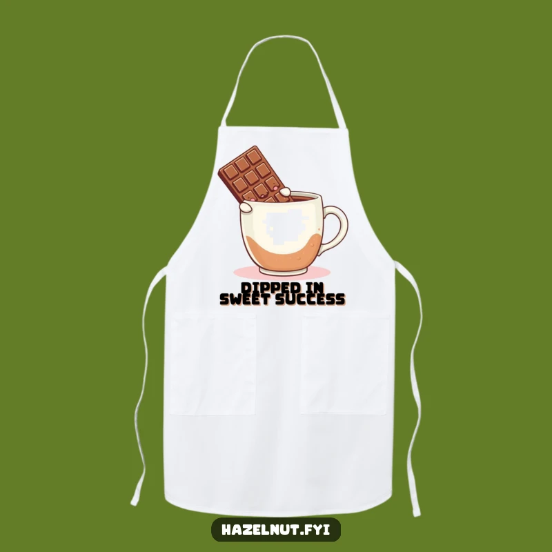 Funny Chocolate Coffee Apron: Chef Blushing Bar Leaping into Brew, Kitchen Humor Gift