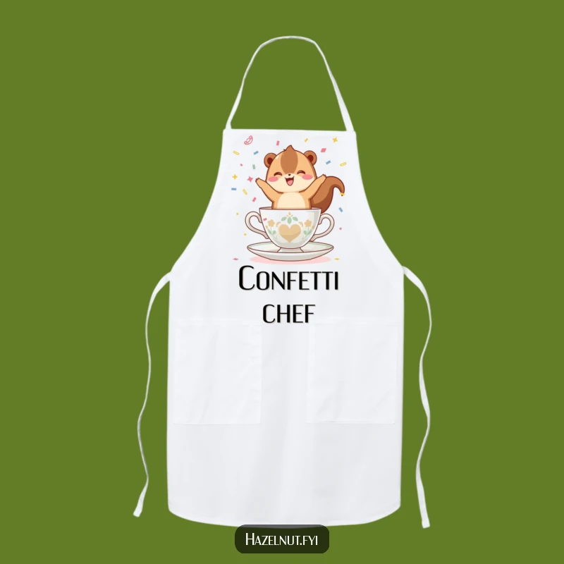 Funny Hazelnut Teacup Apron: Cook with Joy and Confetti, Great Kitchen Gift