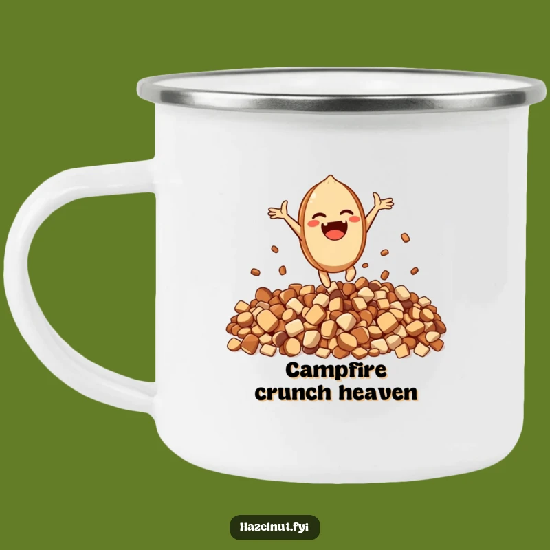 Funny Excited Hazelnut Camping Mug - Joyful Crunch Outdoor Gift