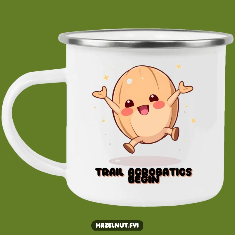 Funny Hazelnut Cartwheel Camping Mug: Playful Adventures Await!
