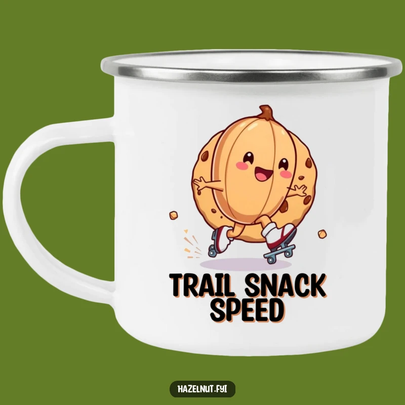 Funny Roller Skating Hazelnut Camping Mug: Hilarious Outdoor Companion for Your Morning Brew
