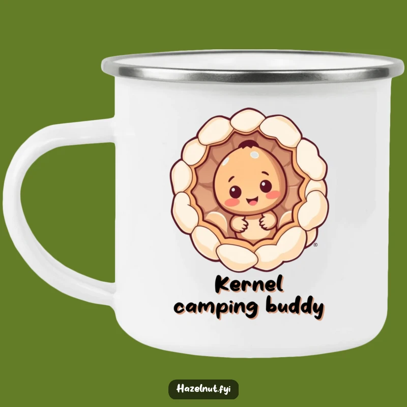 Funny Hazelnut Camp Mug: Popcorn Adventures Outdoors