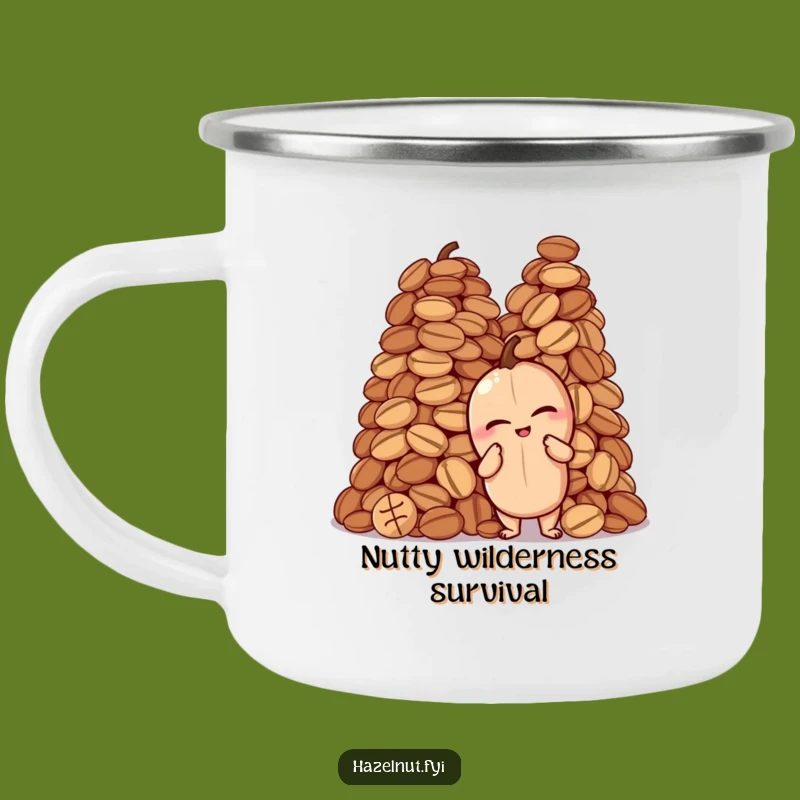 Funny Hazelnut Nutty Camping Mug: Durable Winking Pose, Outdoor Fun & Hilarious Gift