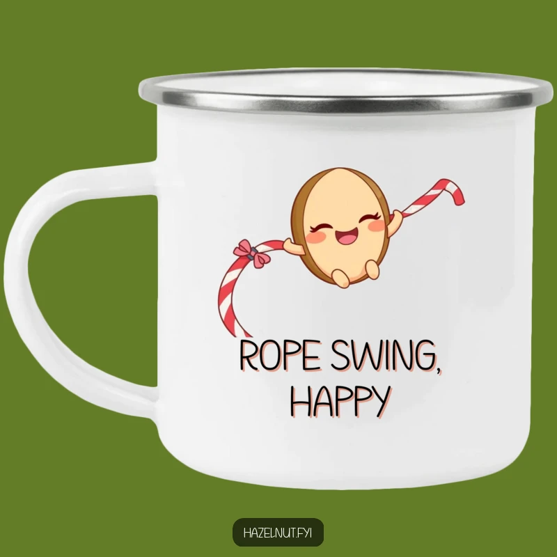 Funny Sliding Hazelnut Camping Mug - Mischievous Rope Rider Outdoor Gift