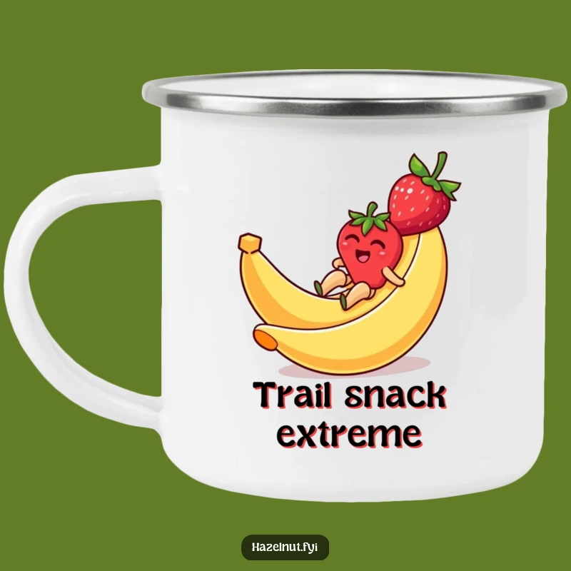 Funny Strawberry Banana Slide Camping Mug - Durable & Hilarious Outdoor Coffee Cup