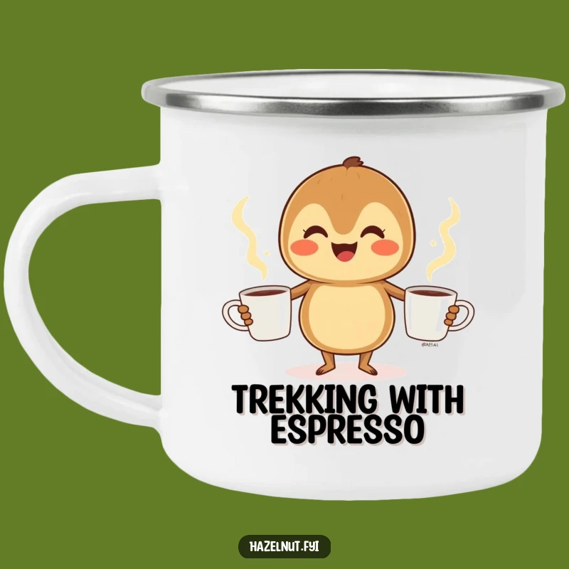 Funny Hazelnut Coffee Juggler Camping Mug: Adventure Fuel with a Laugh