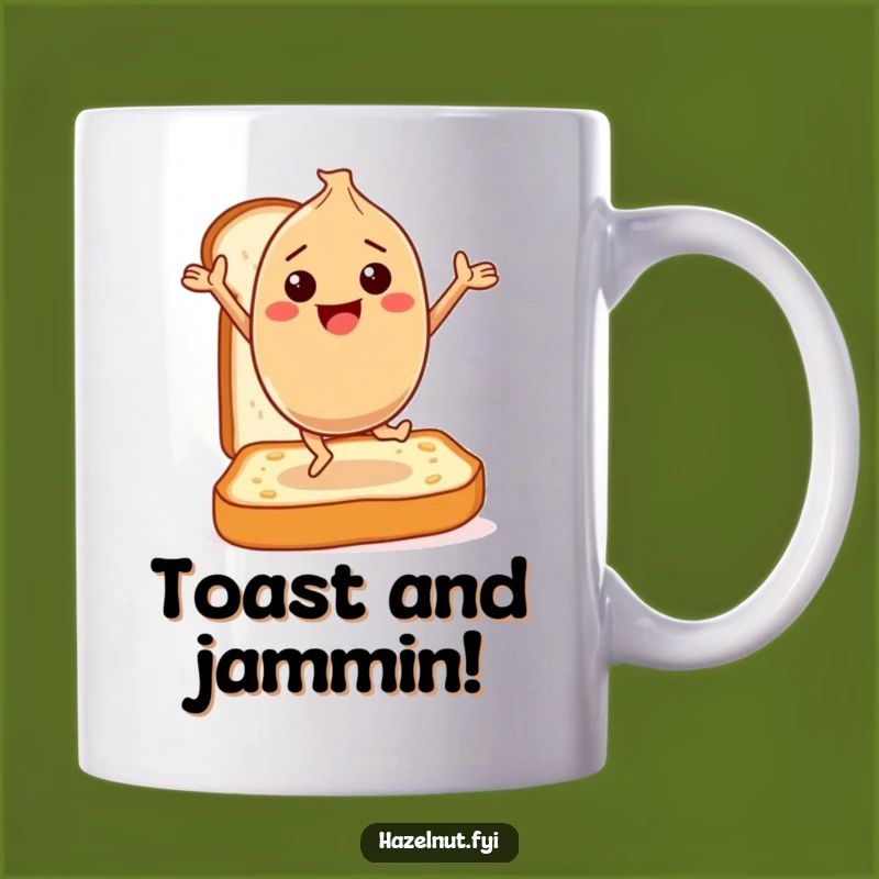 Funny Hazelnut Toast Dance Mug: A Nutty Breakfast Gift for Joyful Mornings