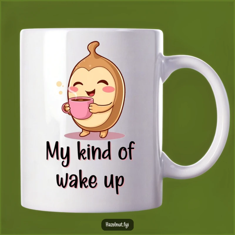 Funny Winking Hazelnut Coffee Mug - Cheerful Morning Character Gift