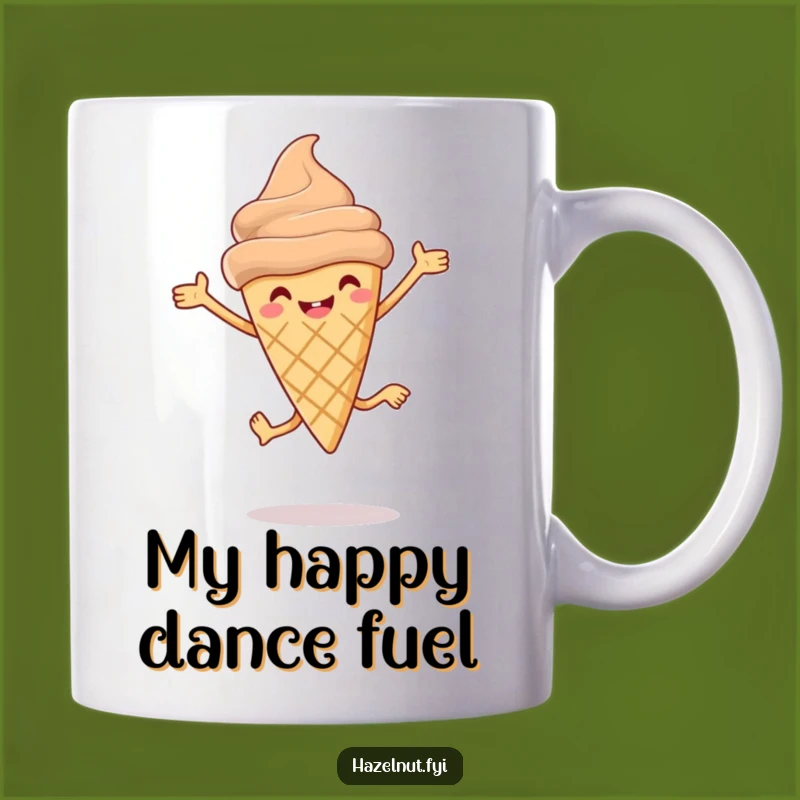 Funny Hazelnut Ice Cream Cone Leap Mug: A Hilarious Treat for Ice Cream Lovers