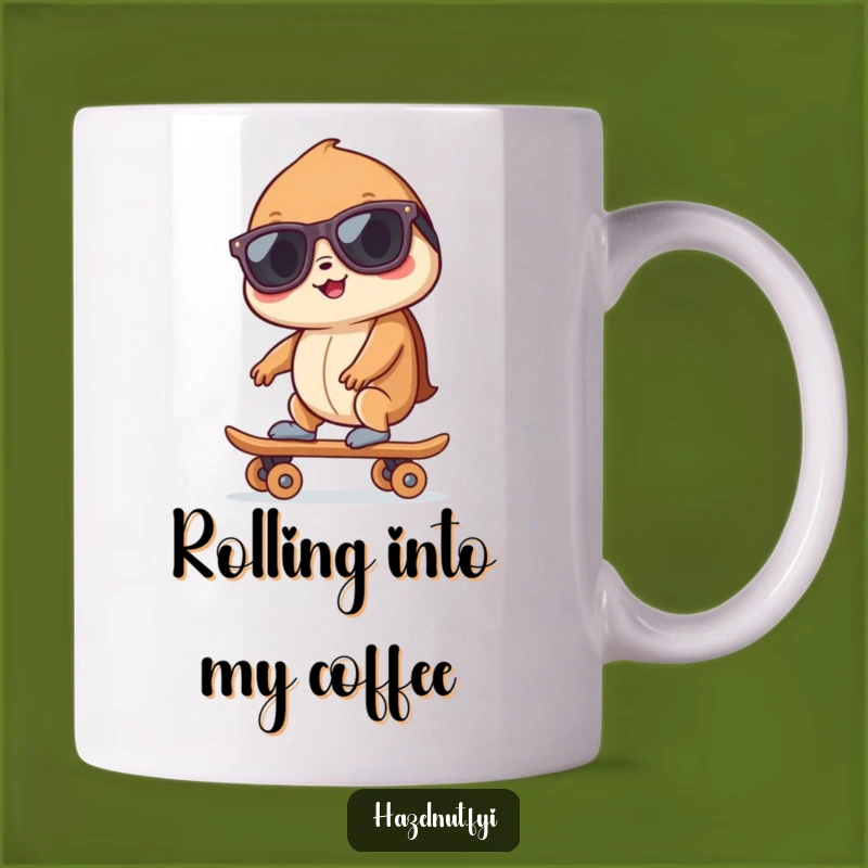 Funny Hazelnut Skater Mug: Cool Nut on Wheels, Perfect Gift for Skaters and Nut Lovers