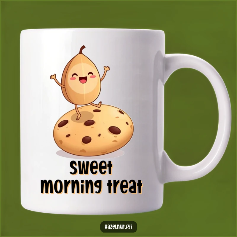 Funny Hazelnut Dance Mug: Celebrate Sweets with This Joyful Cookie Dancer