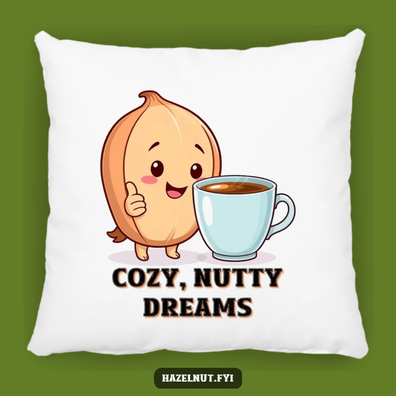 Funny Hazelnut Pillow: Cozy Nut & Coffee Pillow, Hilarious Comfort Gift