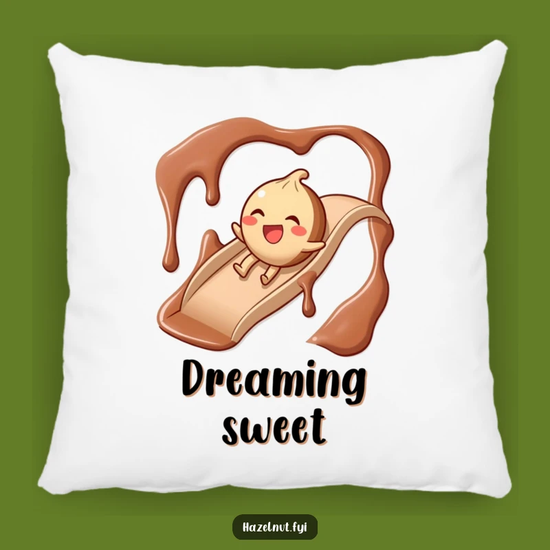 Funny Chocolate Slide Hazelnut Pillow: Cuddle Up with This Sweet Giggling Design