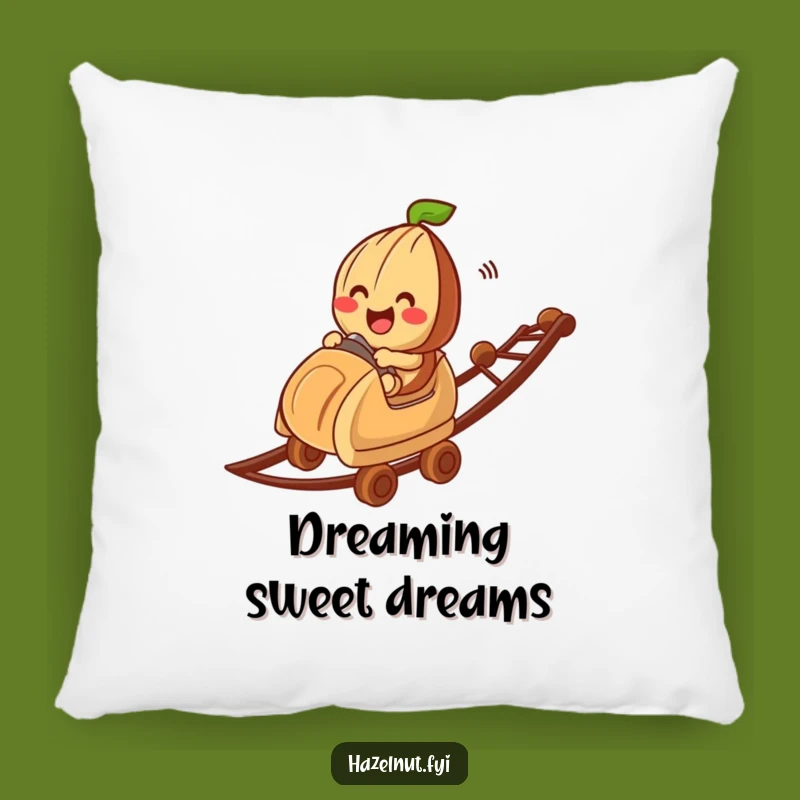 Hazelnut Roller Coaster Pillow: A Funny, Cozy Accent for Your Sofa!