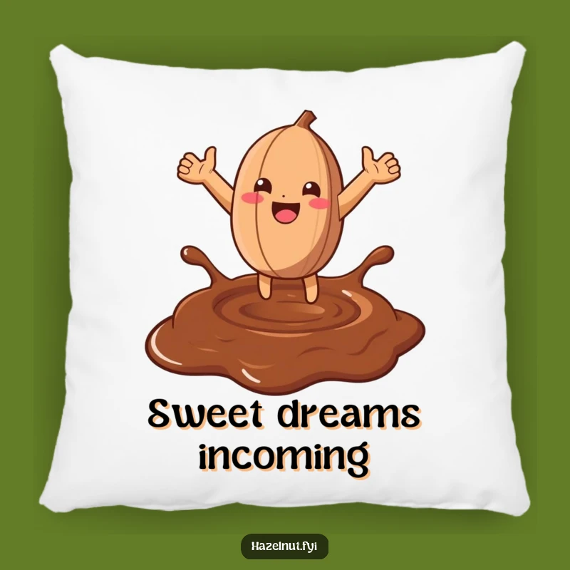 Funny Hazelnut Chocolate Leap Pillow: Cozy Comfort with a Sweet Twist