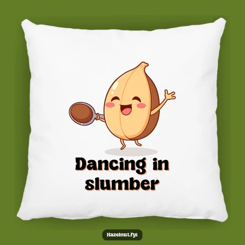 Funny Hazelnut Dance Pillow: Cozy Up to Culinary Cheer!
