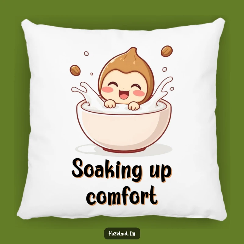 Funny Hazelnut Milk Splash Pillow: Comfy & Cheerful - Charming Funny Gift