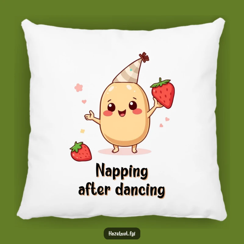 Funny Hazelnut Party Pillow: Cozy Comfort with a Festive Beat