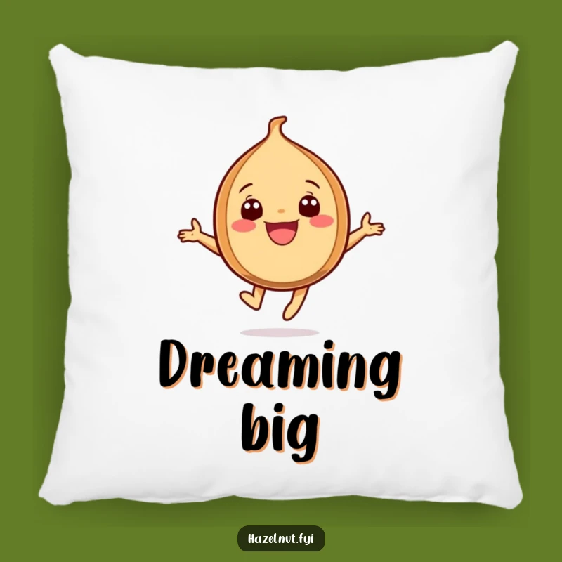 Funny Leaping Hazelnut Pillow: Cuddle Up with This Exuberant Joyful Design