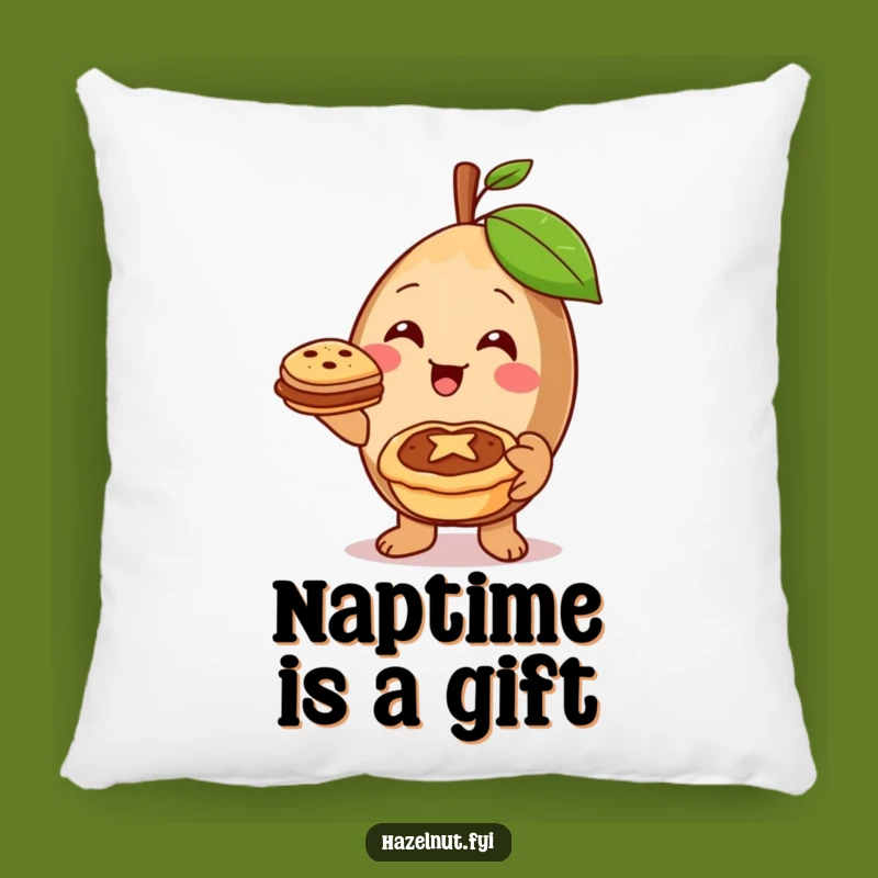 Funny Cheerful Hazelnut Pillow: Snuggle Up with Warmth