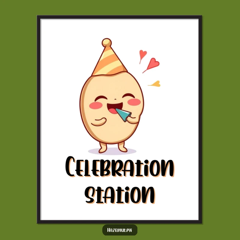 Funny Hazelnut Party Digital Art: Instant Celebration - Perfect Funny Gift Download