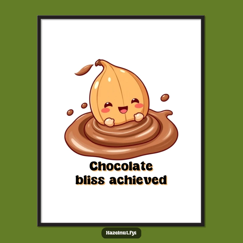 Funny Hazelnut Digital Art: Chocolate Dive! - Instant Download Funny Gift for Sweet Fans