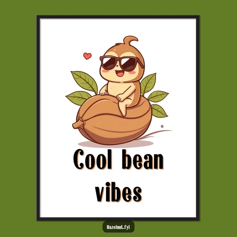 Funny Hazelnut Coffee Bean Digital Art: Instant Laughs - Perfect Funny Gift Download