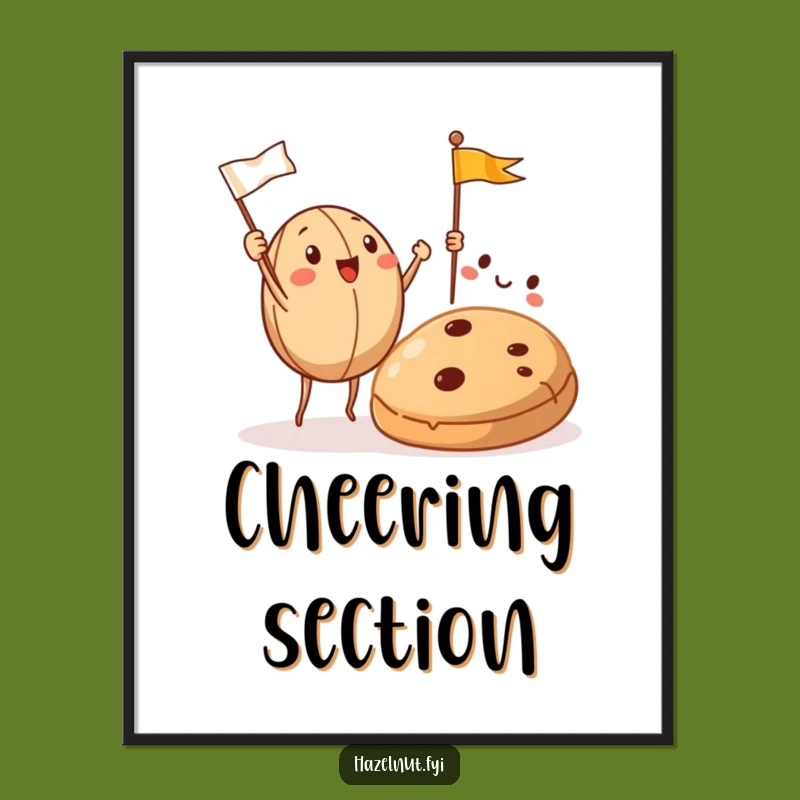 Funny Hazelnut Cookie Cheer Digital Art - Instant Snack Celebration Decor