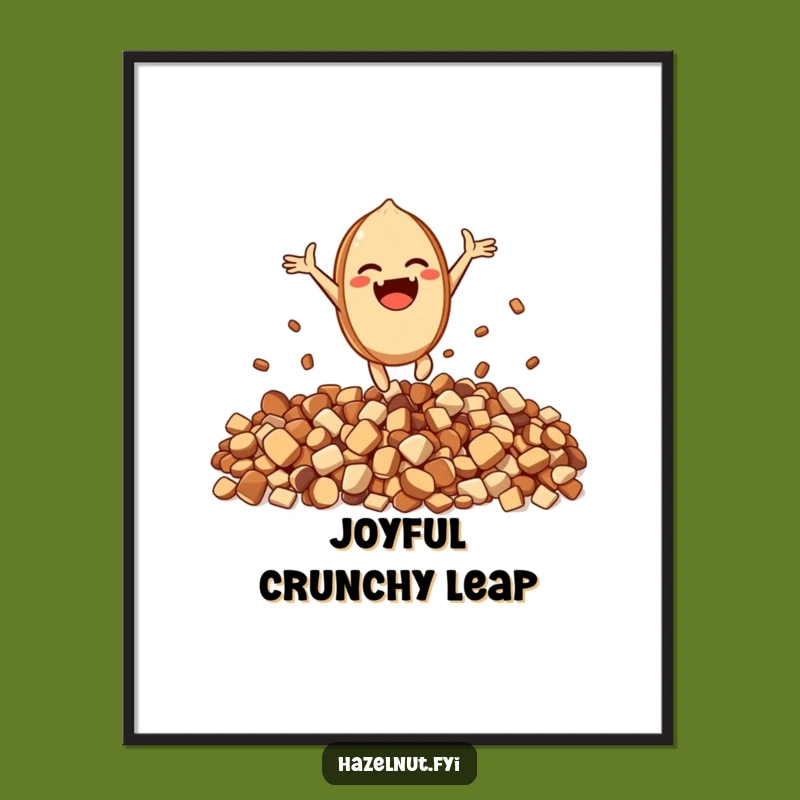 Funny Excited Hazelnut Digital Art - Joyful Crunch Wall Decor Gift