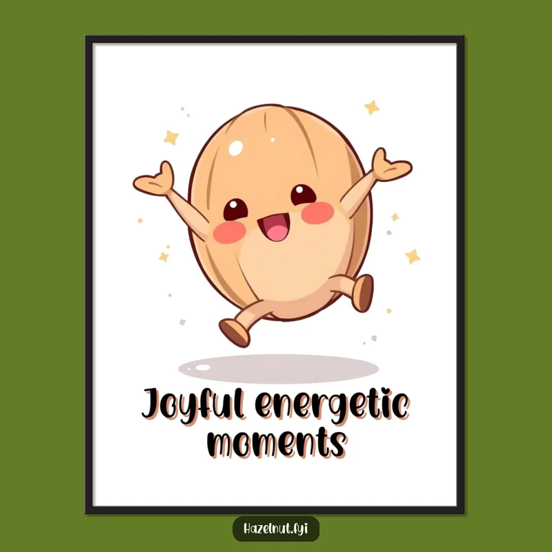 Funny Hazelnut Cartwheel Digital Art: Playful Energy for Your Walls