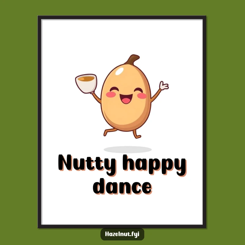 Funny Jiggling Hazelnut Digital Art: Hilarious Wall Art for Coffee Lovers