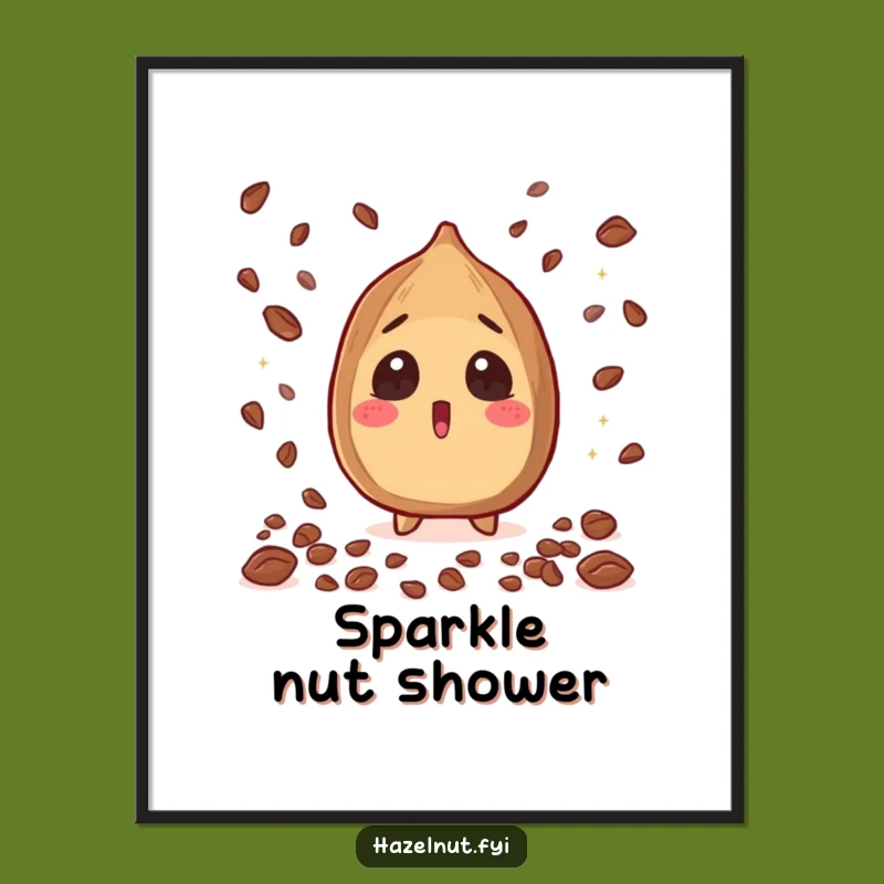 Funny Hazelnut Digital Art: Surprised Cacao Nibs Shower Printable Funny Gift