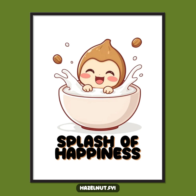 Funny Hazelnut Milk Splash Digital Art: Instant Joy - Perfect Funny Gift Download