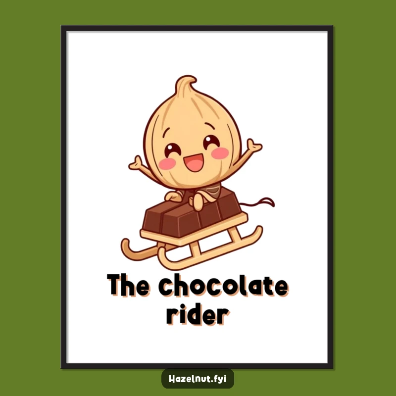 Funny Hazelnut Chocolate Digital Art: Sweet Adventure Print