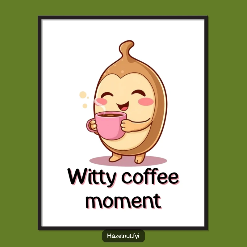 Funny Winking Hazelnut Digital Art - Cheerful Morning Wall Decor Gift