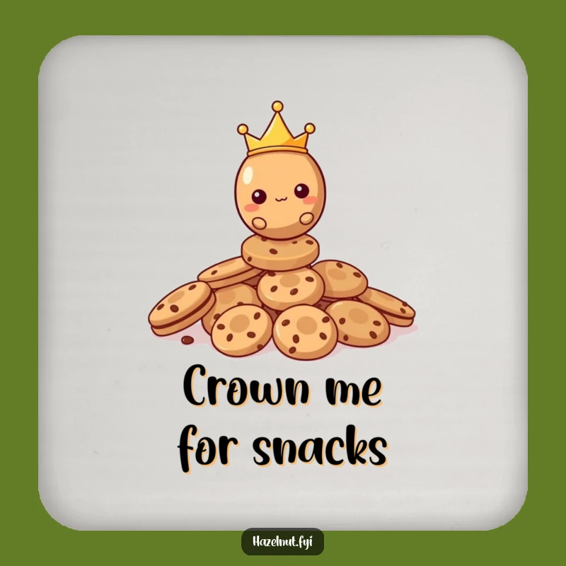 Funny Hazelnut Cookie King Coaster - Protect Surfaces with Royal Humor, Funny Gift