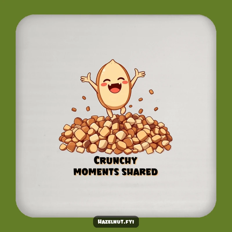 Funny Excited Hazelnut Coaster Set - Joyful Crunch Drink Gift
