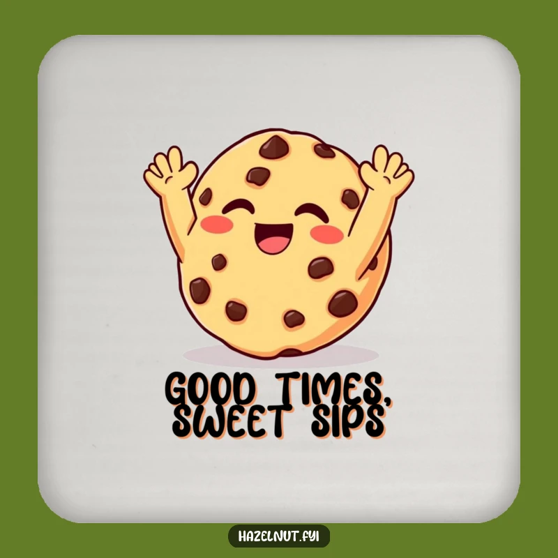 Funny Cookie Delight Coaster: Giggling Chocolate Chip Drink Protector, A Tiny Funny Gift