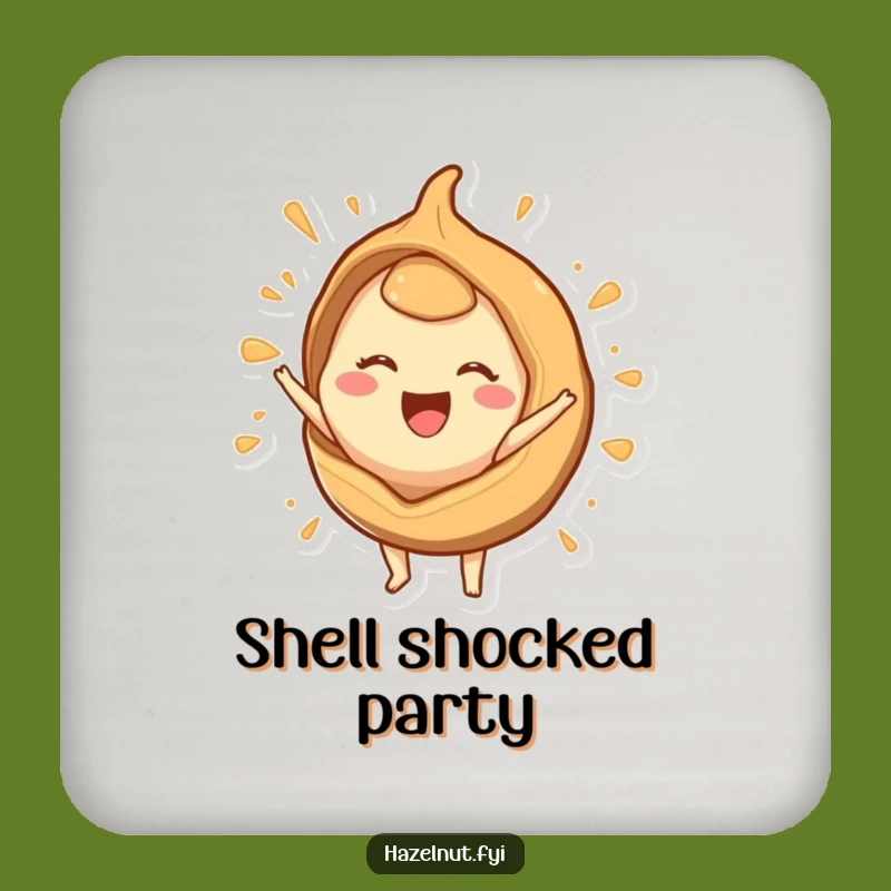 Funny Hazelnut Burst Drink Coaster: Protect Surfaces with Energetic Flair