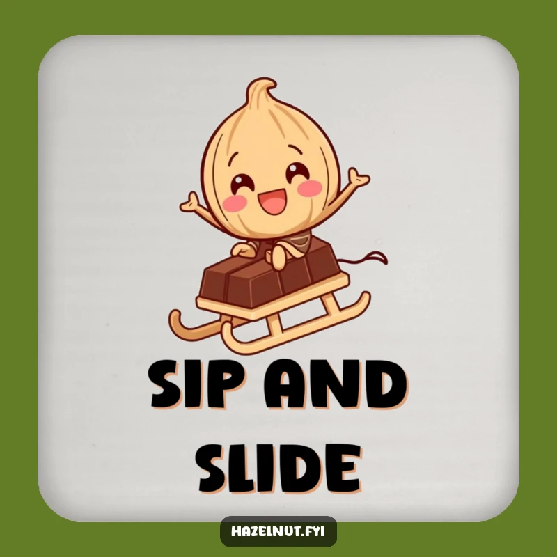 Funny Hazelnut Chocolate Coaster: Protect Surfaces with Sweet Style