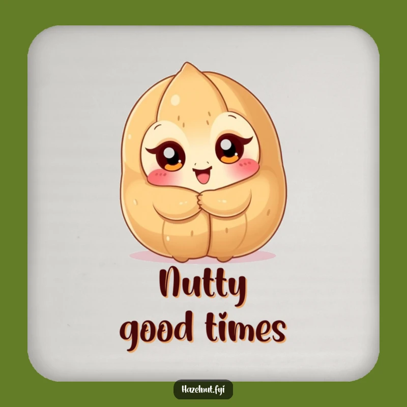 Funny Hazelnut Hug Coaster: Nutty Character Delightful Protection Funny Gift