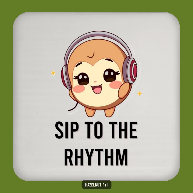 Funny Hazelnut Music Coaster: Protect Surfaces with Groovy Style