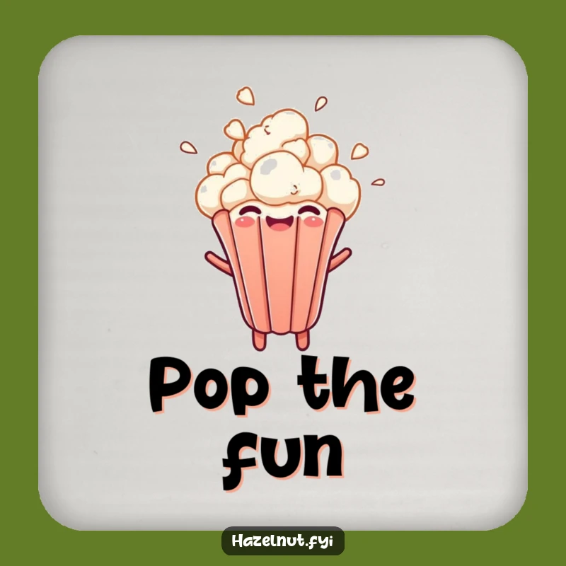 Funny Popcorn Kernel Coaster: Cheerful Burst, Protects Surfaces Hilariously