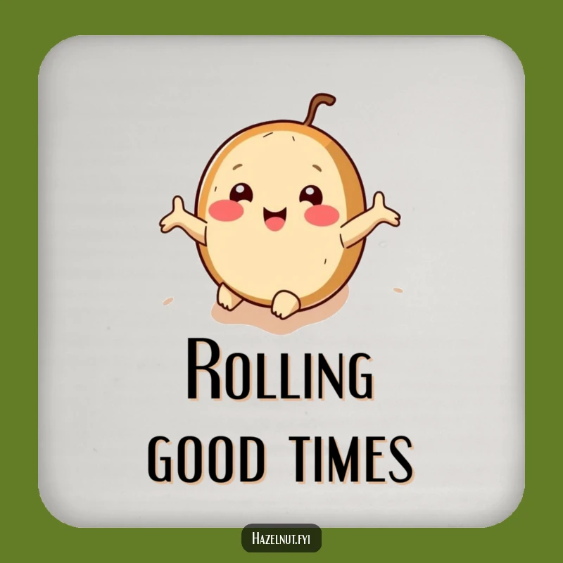 Funny Rolling Hazelnut Coaster Set: Protect Surfaces with Hilarious Momentum
