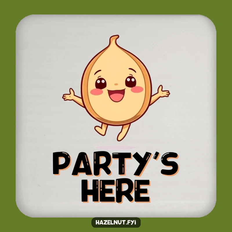 Funny Leaping Hazelnut Coasters: Protect Surfaces with Exuberant Joyful Charm