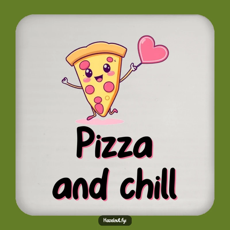 Funny Pizza Coaster: Silly Dancer Protecting Surfaces With Hilarious Charm