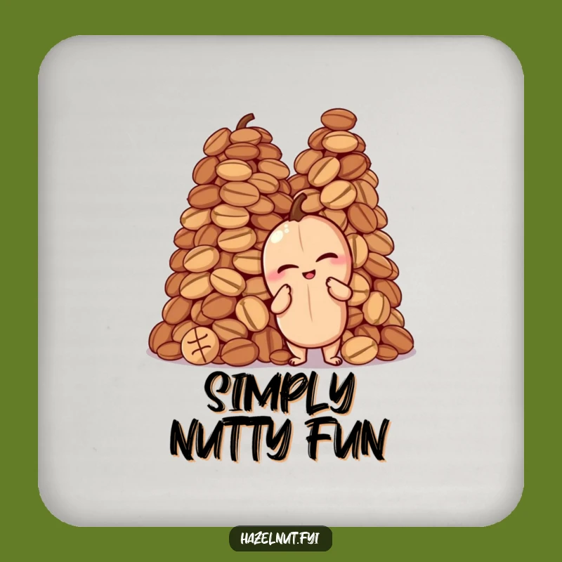 Funny Hazelnut Nutty Coaster: Winking Pose, Protects Surfaces Hilariously