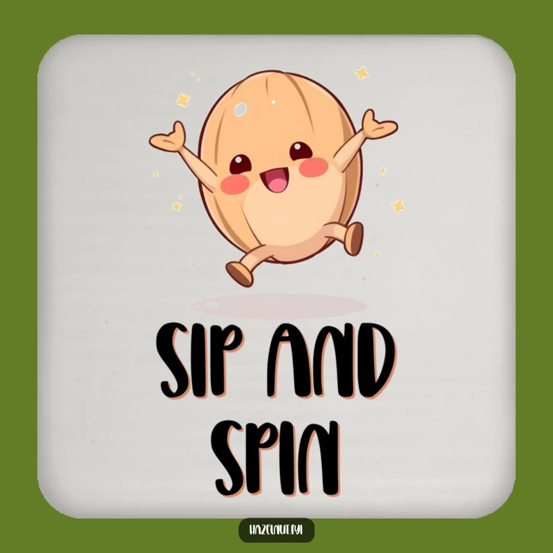 Funny Hazelnut Cartwheel Drink Coaster: Serve Fun with Every Drink