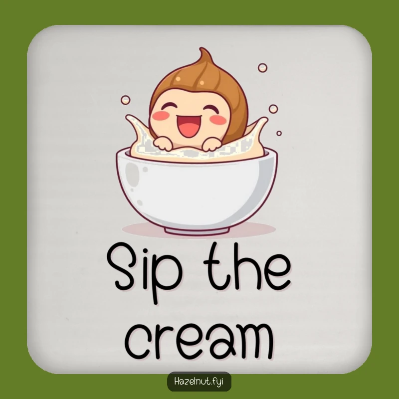 Funny Laughing Hazelnut Coasters: Hilarious Set to Protect Surfaces with Creamy Charm