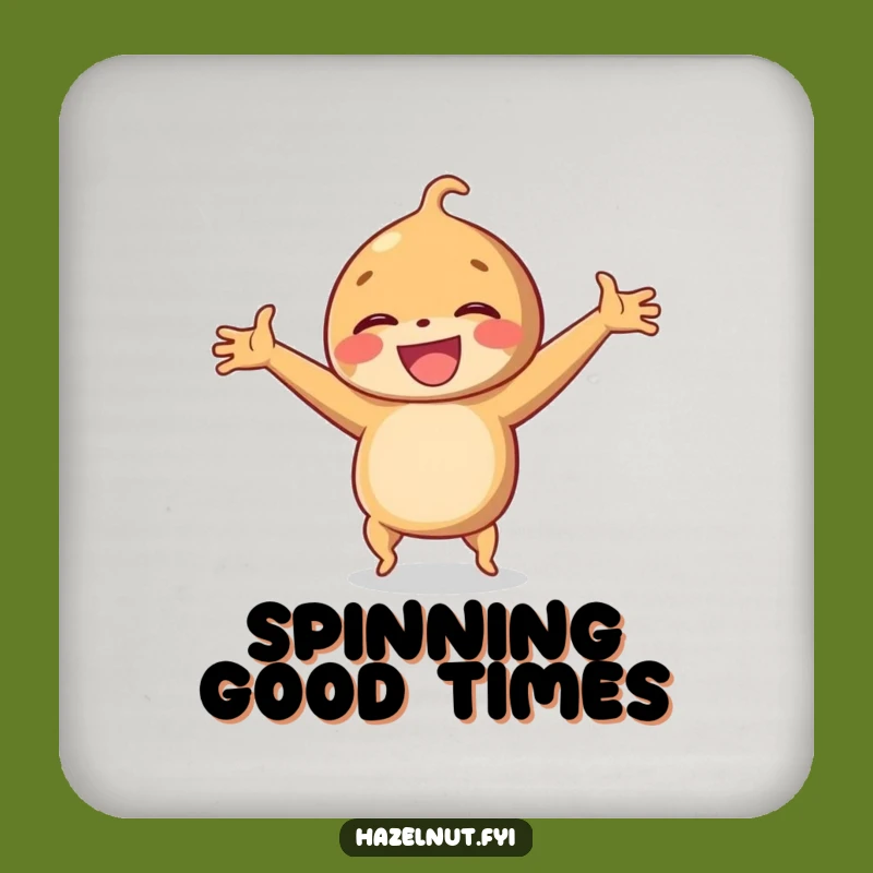 Funny Hazelnut Cartwheel Coaster: Add a Spin of Humor to Your Table!